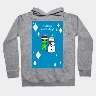 Happy Birthday - Alien and Snowman Hoodie